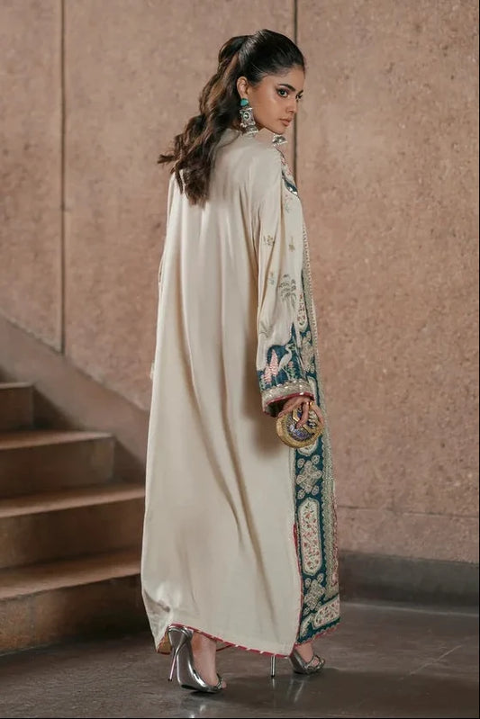 Ethnic White | Unstitched Dull Raw Silk Formal Collection