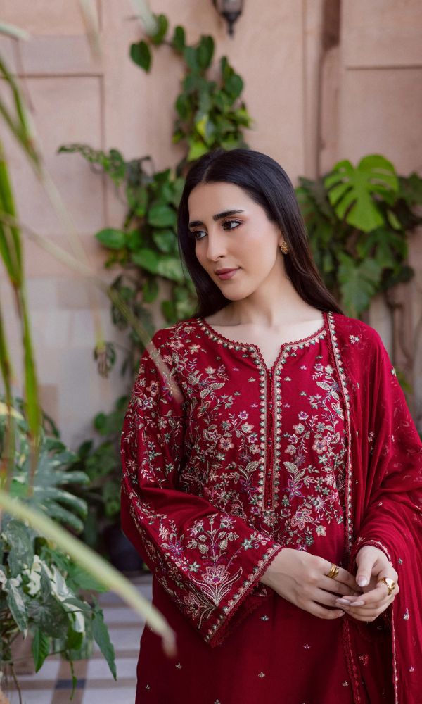 Elegant Black & Maroon 3-Piece Suit