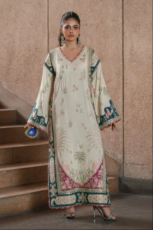 Ethnic White | Unstitched Dull Raw Silk Formal Collection