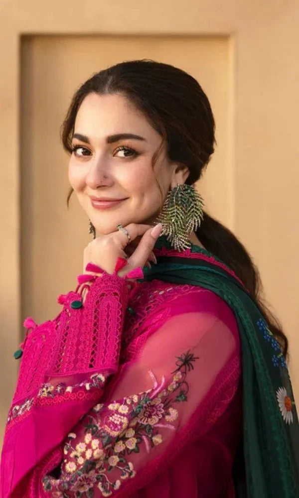 Lawn 3pc unstitched Embroidered suit