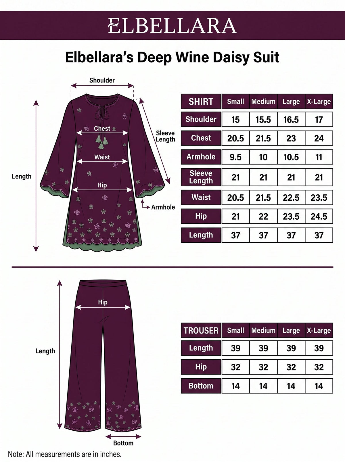 Wine Embroidered-3pc