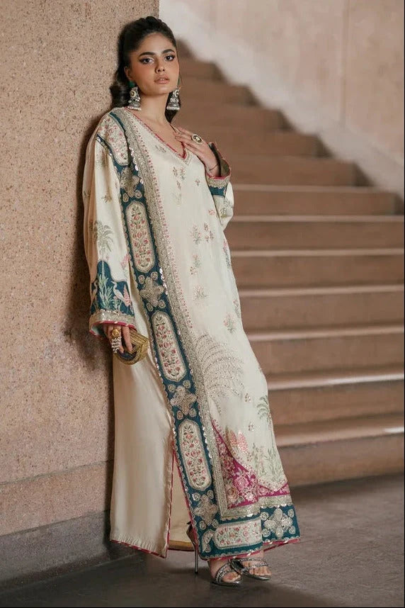 Ethnic White Silk Suit