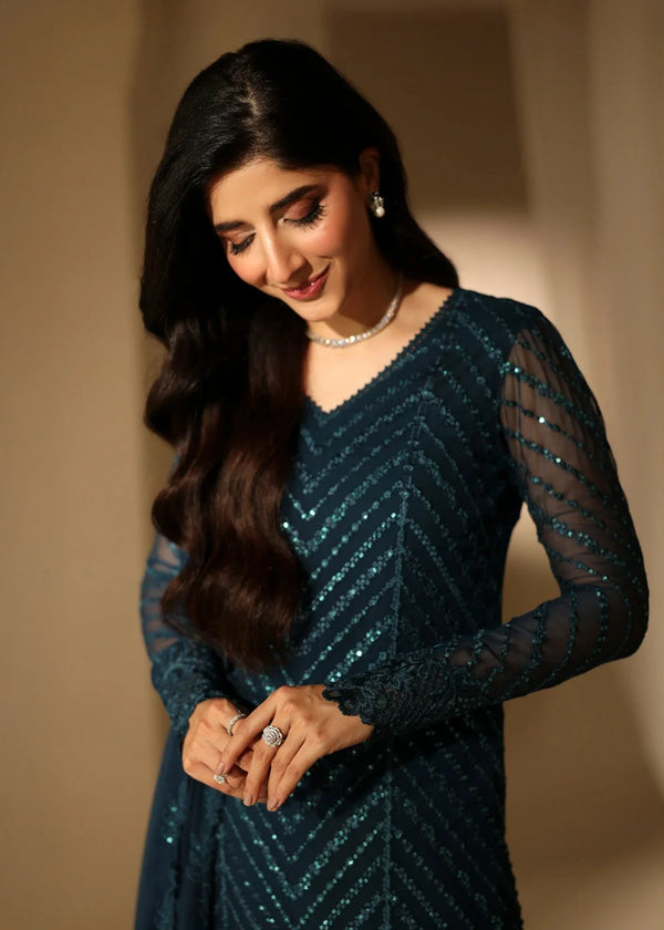 Azure Zinc Chiffon Suit