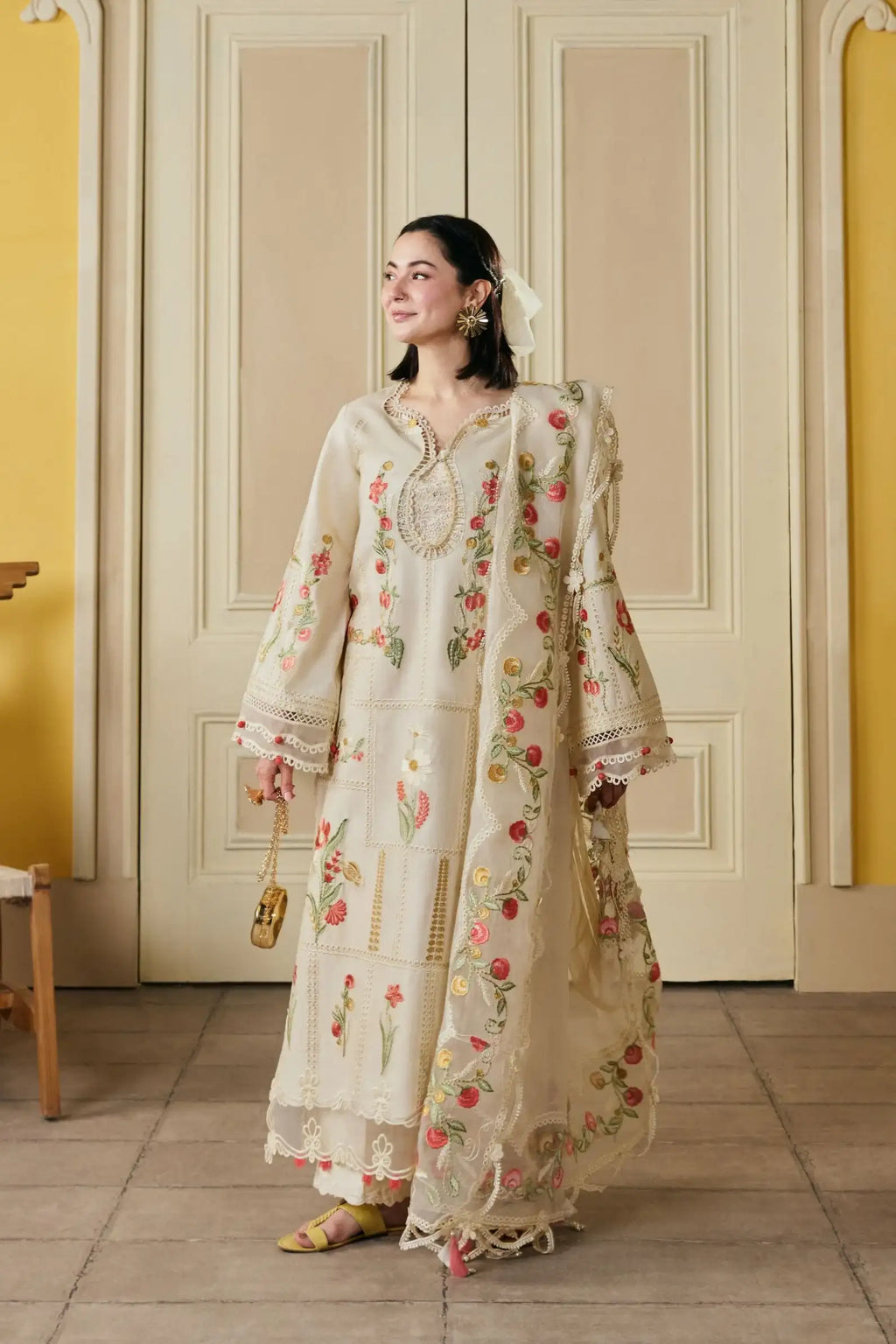Hala" luxury embroidered lawn suit