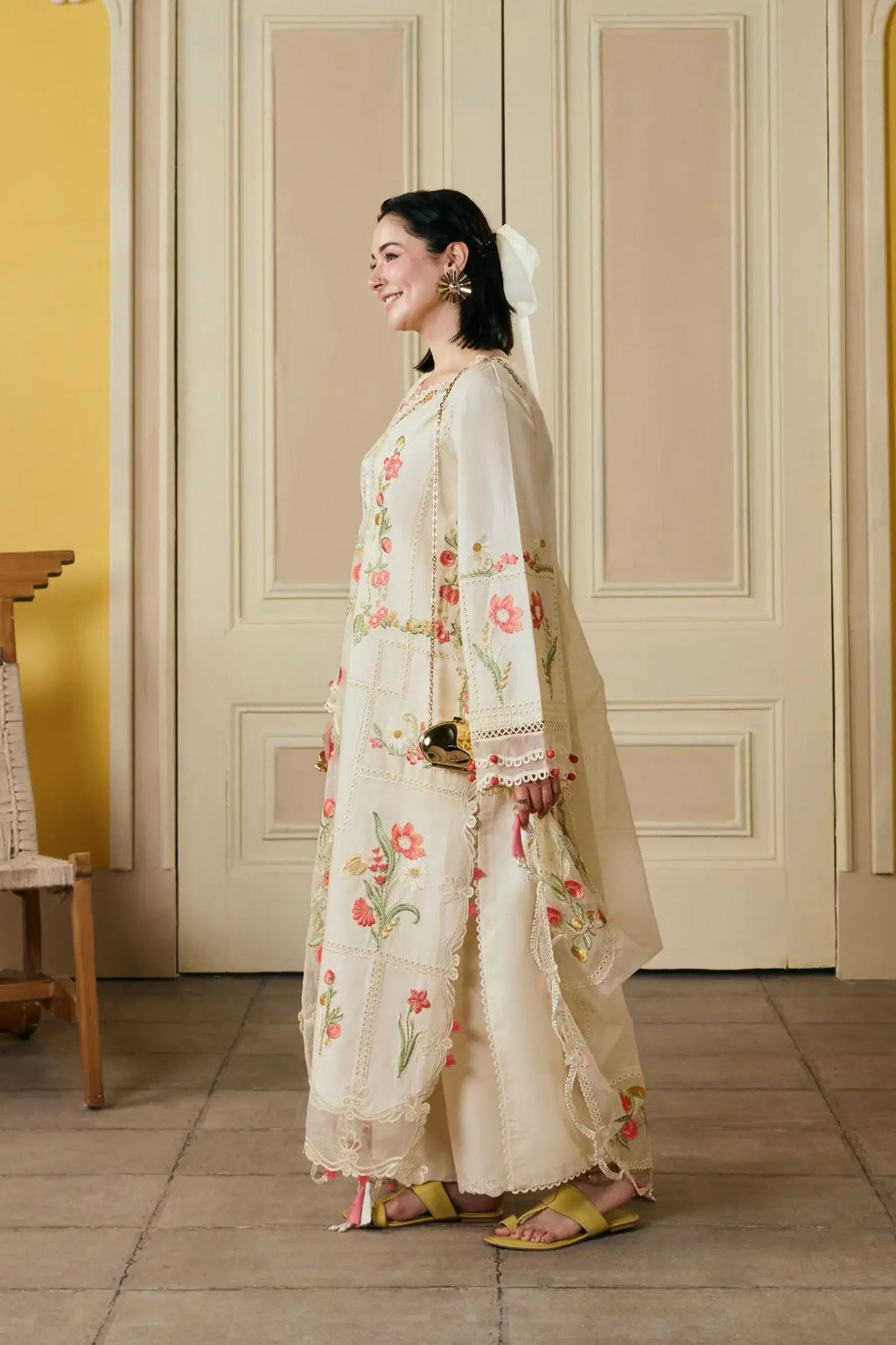 Hala" luxury embroidered lawn suit