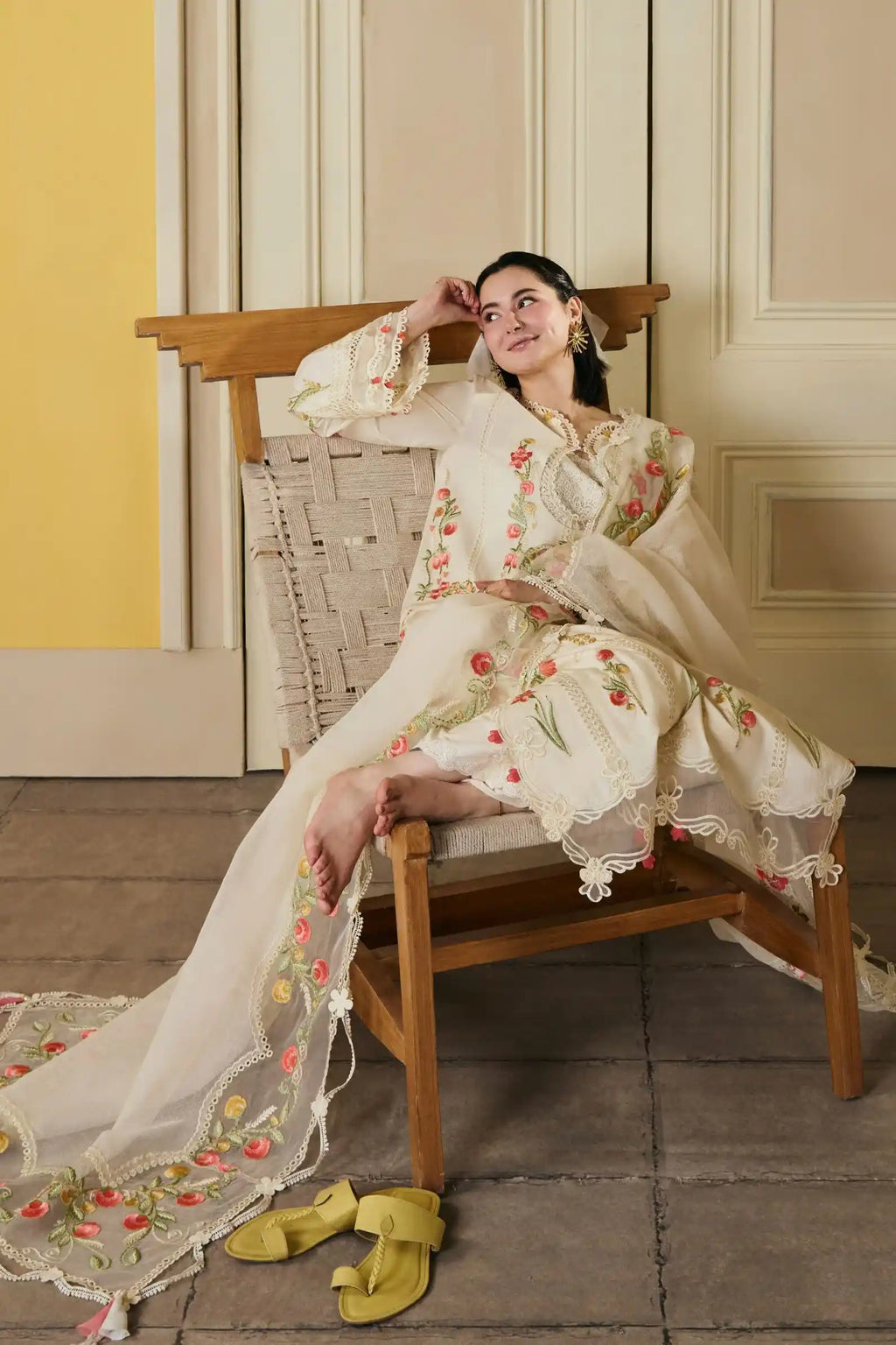 Hala" luxury embroidered lawn suit