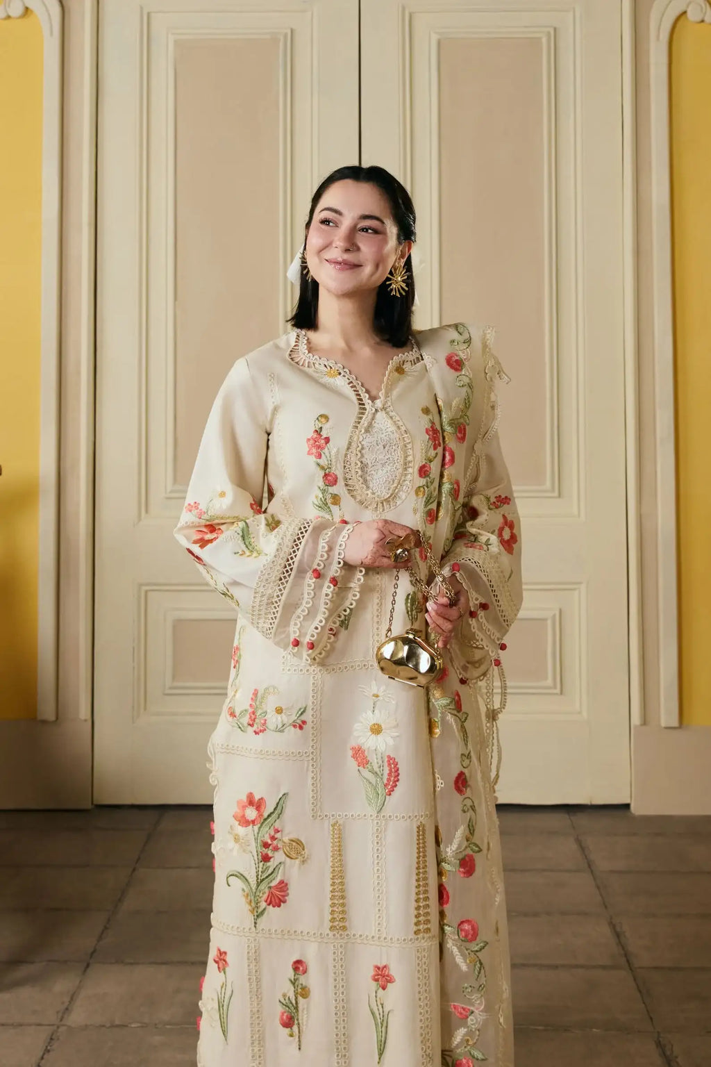 Hala" luxury embroidered lawn suit