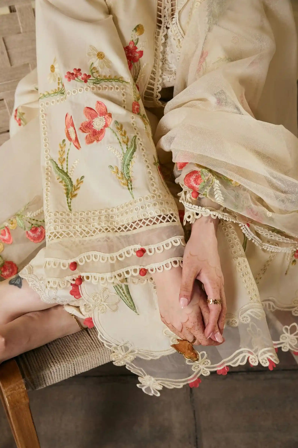 Hala" luxury embroidered lawn suit