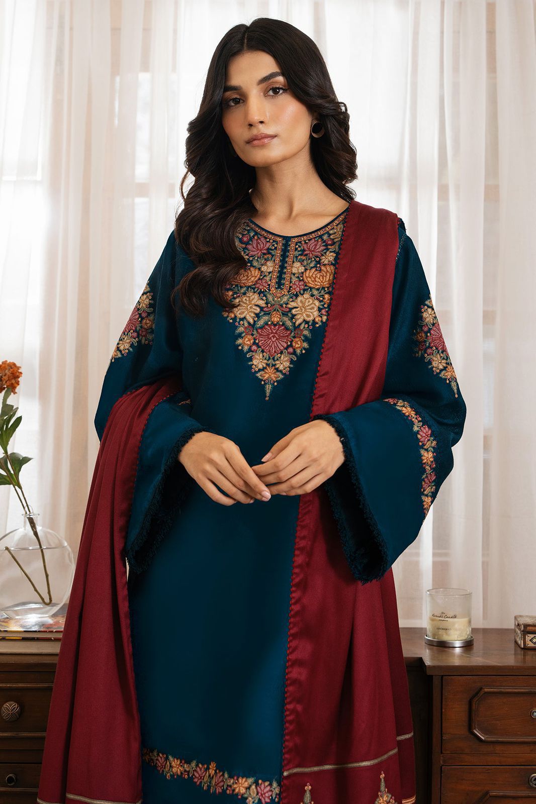 JAZMIN JZ-625 | 3-Piece Unstitched Winter Dhanak Embroidered Suit