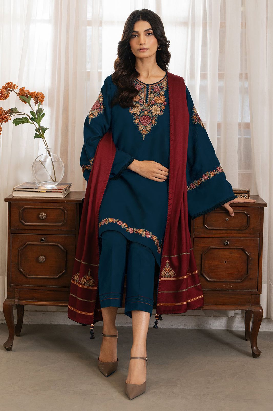 JAZMIN JZ-625 | 3-Piece Unstitched Winter Dhanak Embroidered Suit