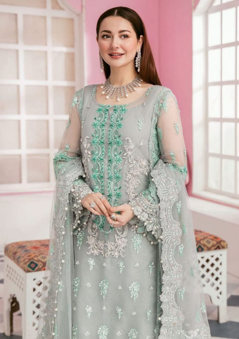 Mint Grace Embroidered | 3-Piece Unstitched Formal Suit
