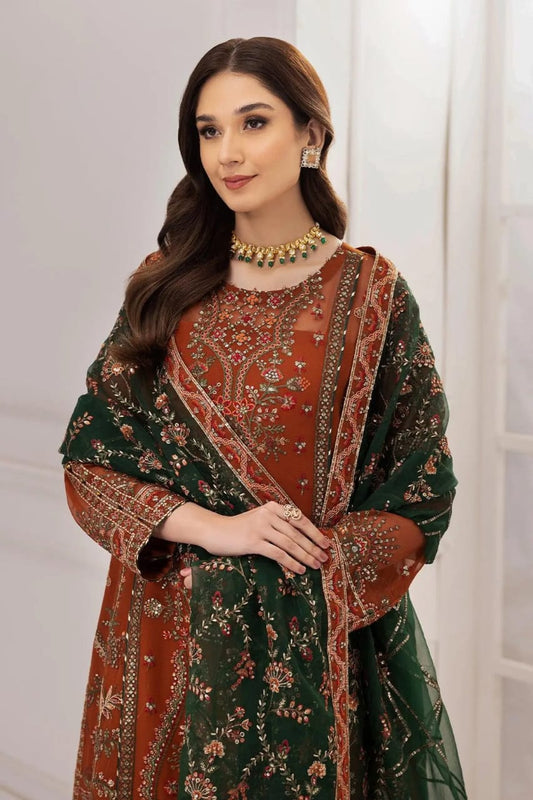 Rang-e-Mehr Luxury Embroidered Chiffon Suit