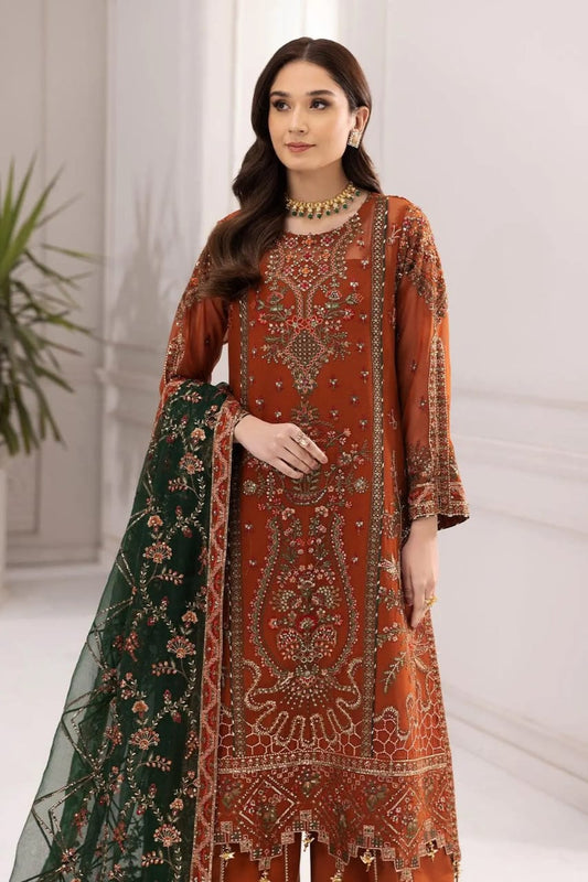 Rang-e-Mehr Luxury Embroidered Chiffon Suit