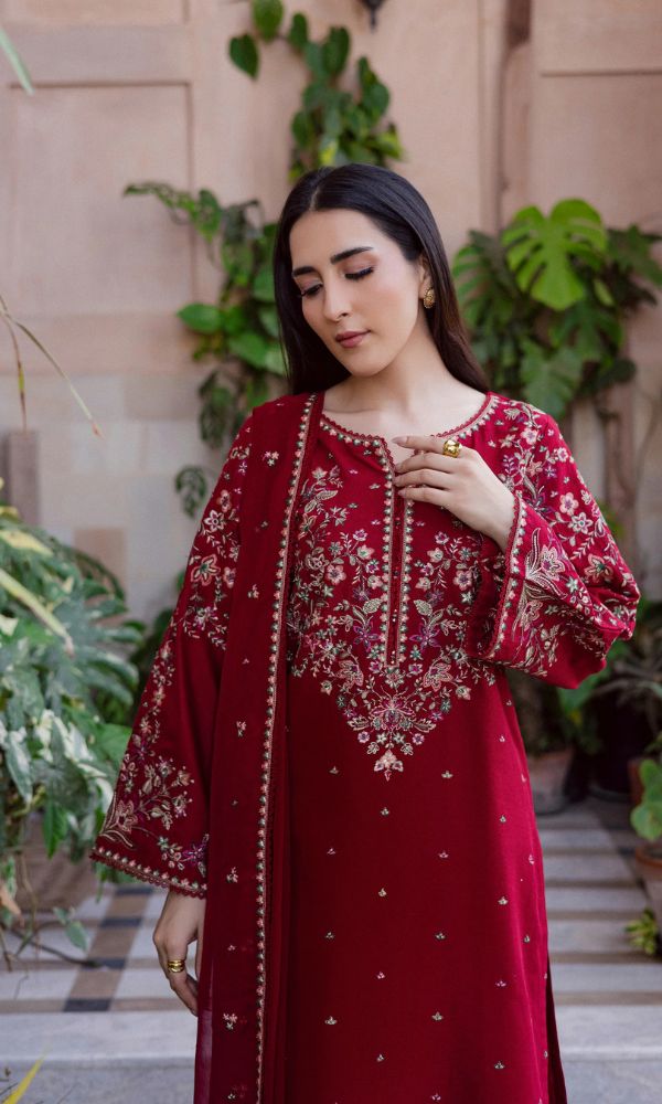 Elegant Black & Maroon 3-Piece Suit