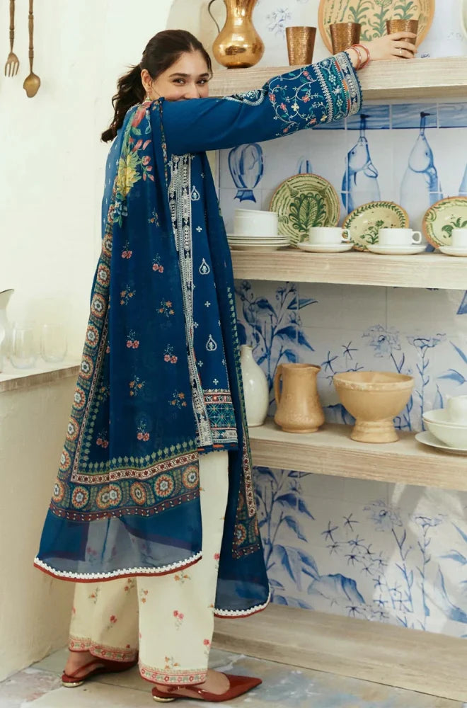 Zeeva 3PC Lawn Embroidered Suit