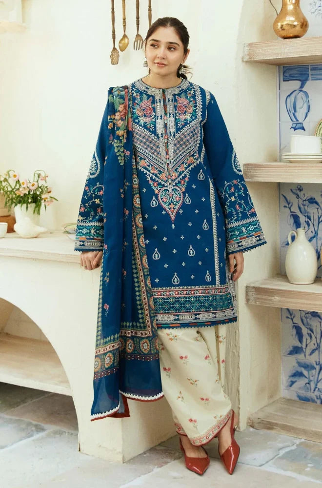 Zeeva 3PC Lawn Embroidered Suit