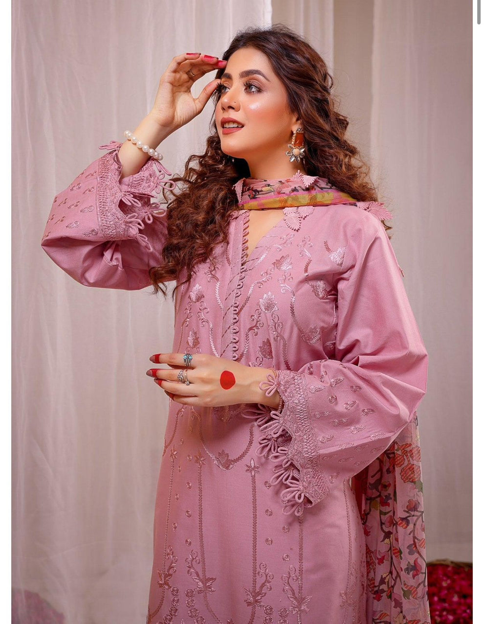 3PC Dhanak Embroidered Suit