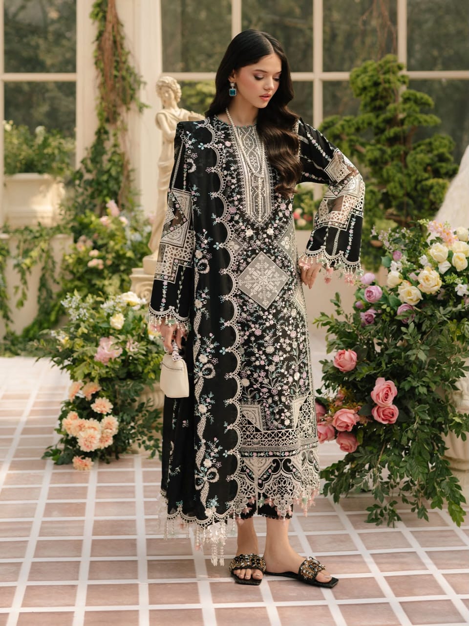 Black Luxury Lawn Suit
