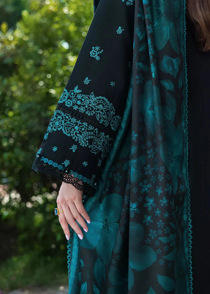 Zeeva 3PC Embroidered Suit with Plain Shalwar