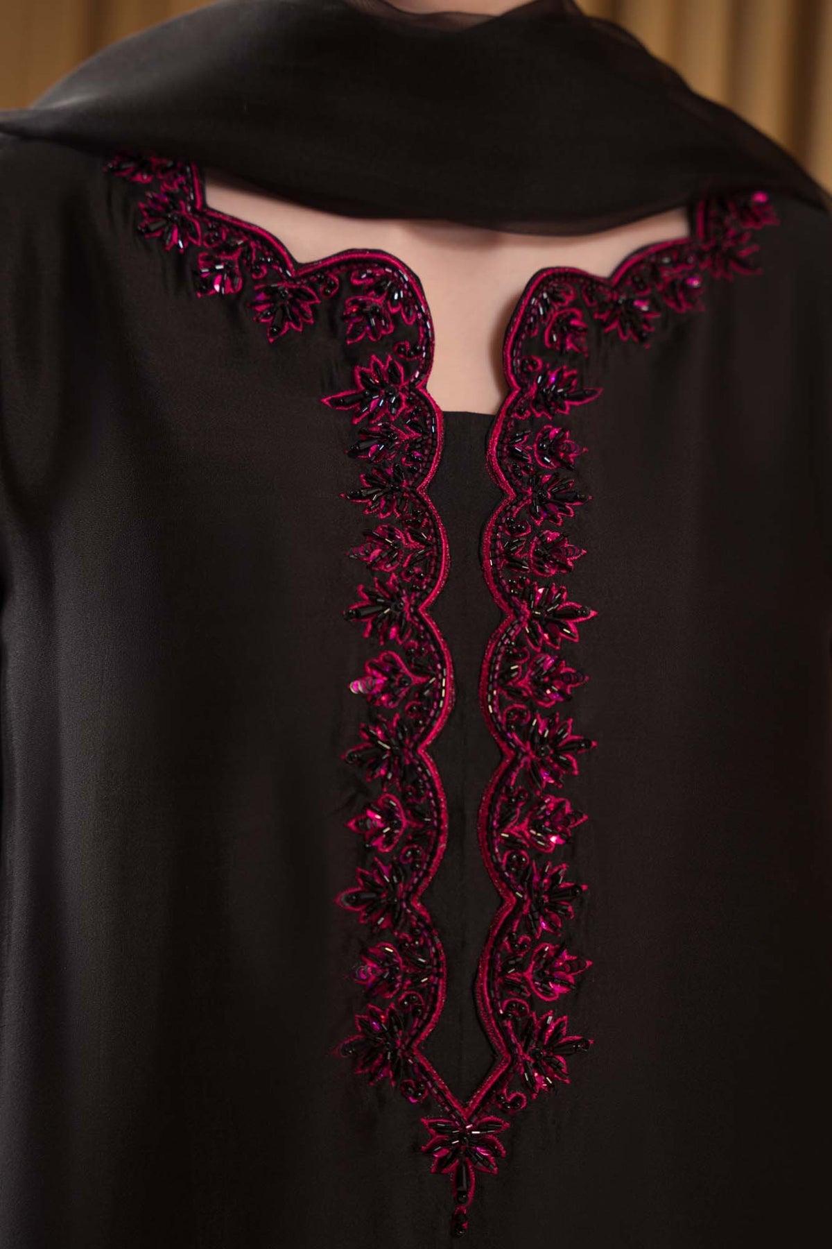Ruby Embroidered Silk Suit