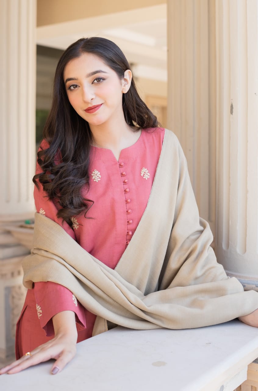 Embroidered Dhanak 3-Piece Suit