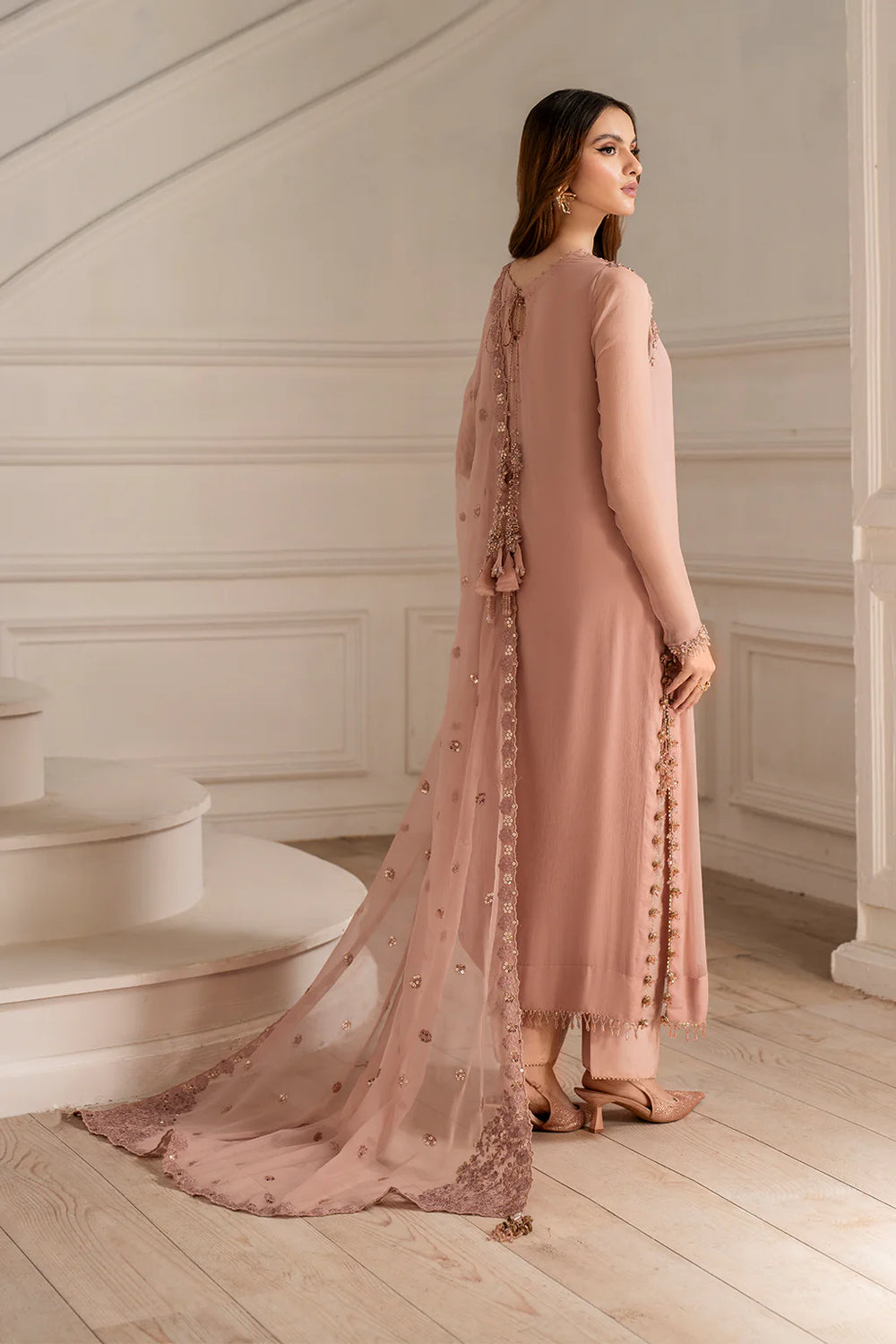 Iznik Embellished Chiffon Dress