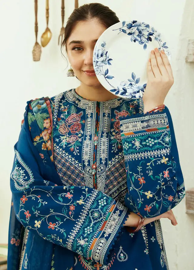 Zeeva 3PC Lawn Embroidered Suit