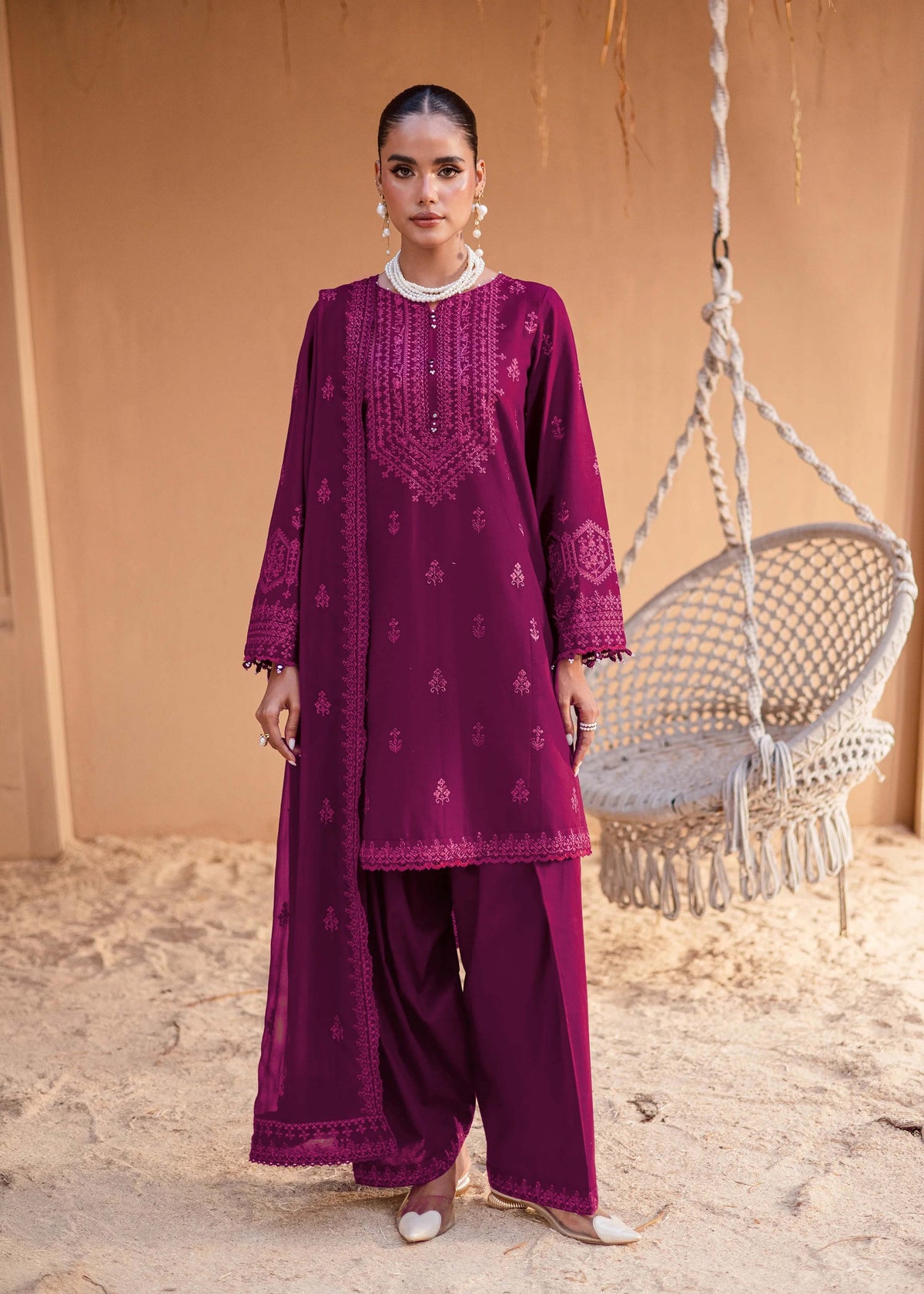 Ava Embroidered - 3pc