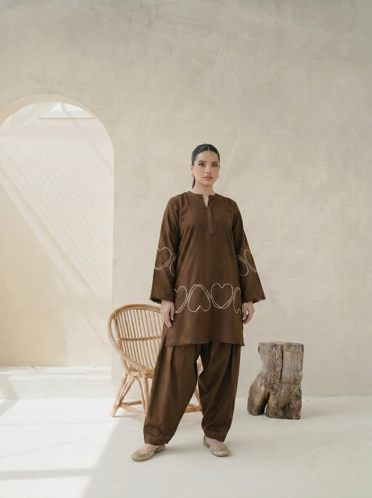 Aiza Embroidered  - 2Pc